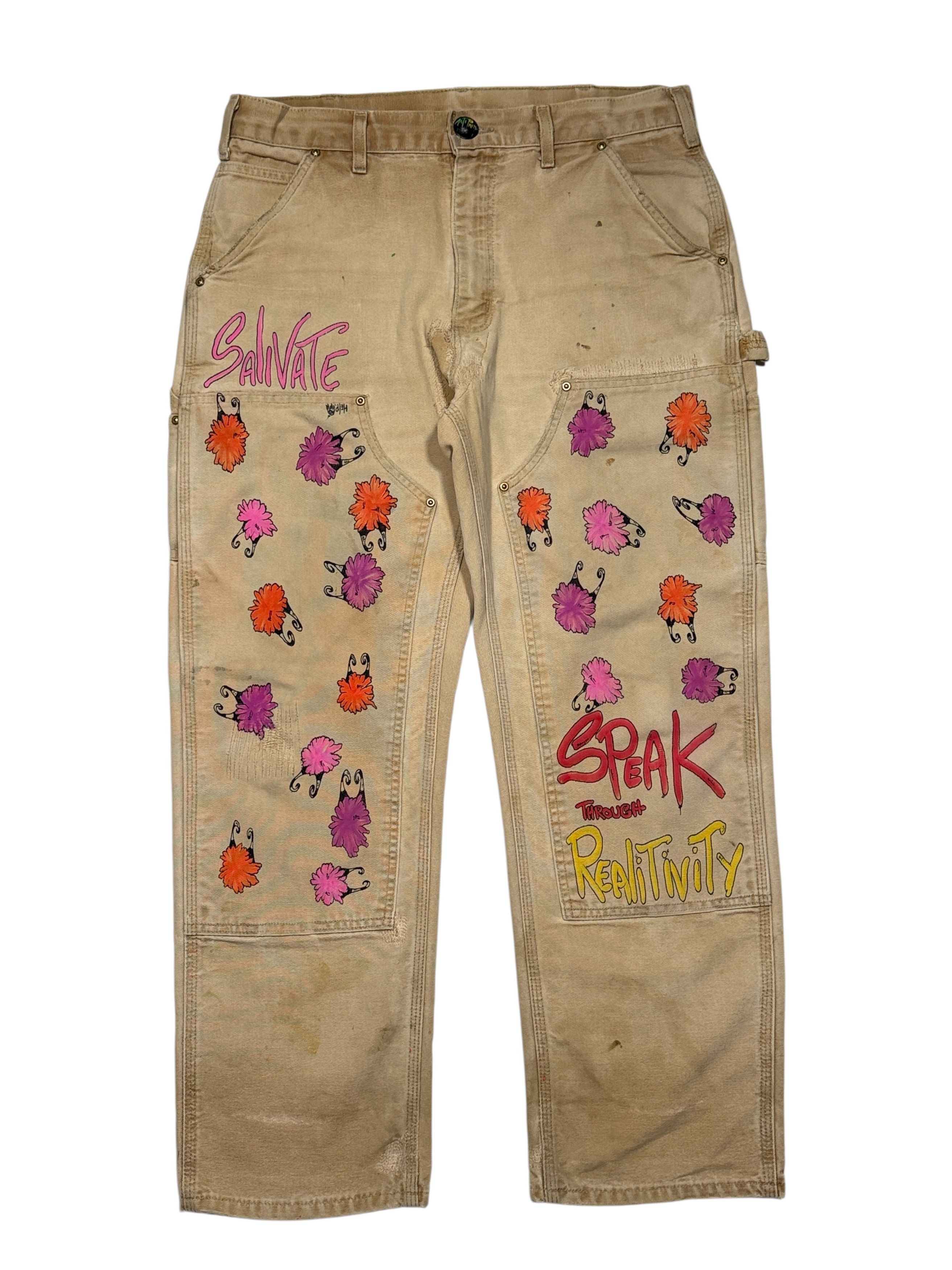 Matty Boy ANTI PROMO MATTY BOY PAINTED VINTAGE CARHARTT CARPENTER PANT Size US 32 / EU 48 - 9 Thumbnail