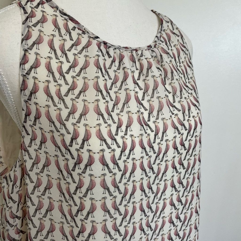 Zara Zara Bird Print Chiffon Blouse L Size L / US 10 / IT 46 - 3 Thumbnail