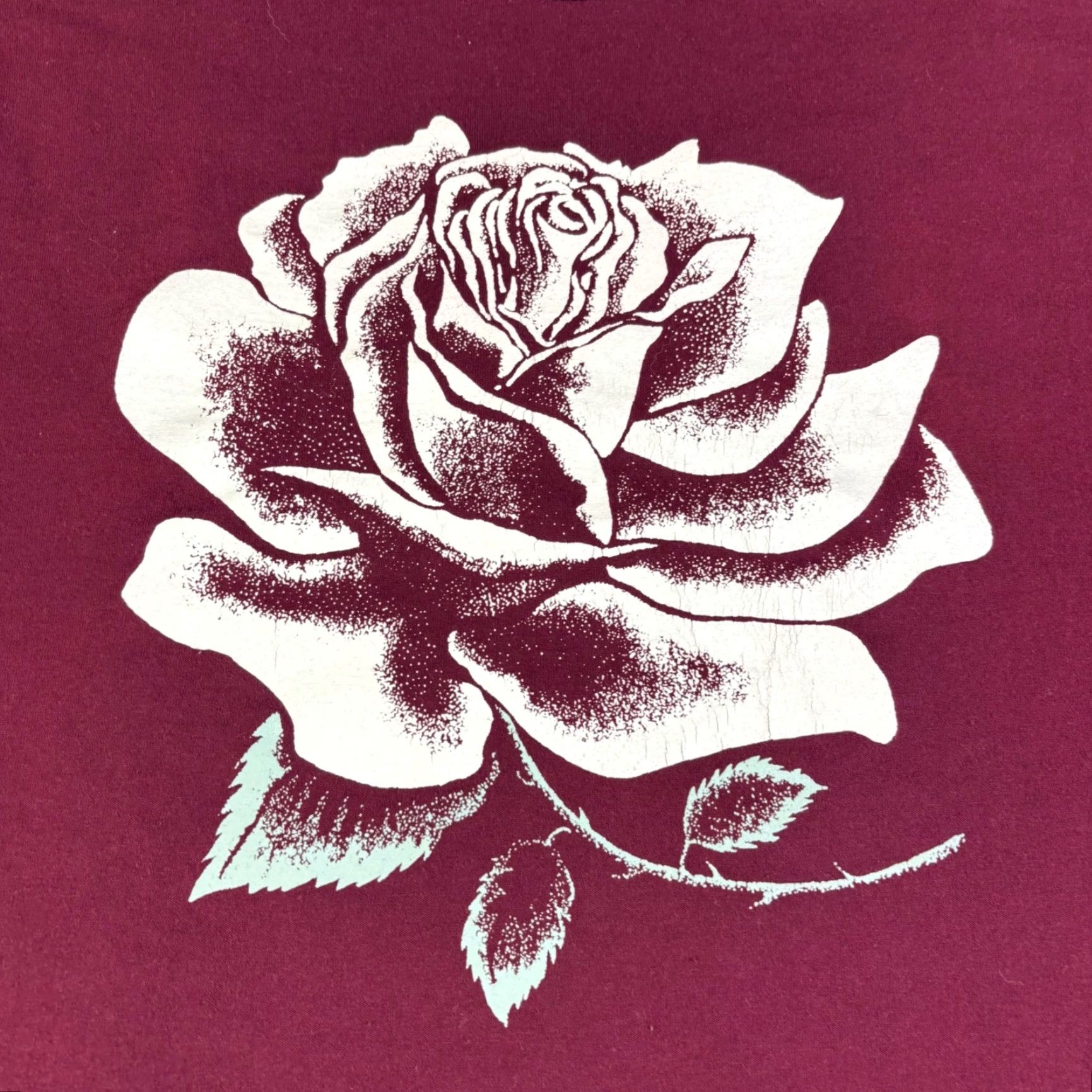 Jerzees JERZEES T Shirt Mens XL Heavyweight Burgundy Rose Graphic Print Crew Neck Size US XL / EU 56 / 4 - 7 Thumbnail