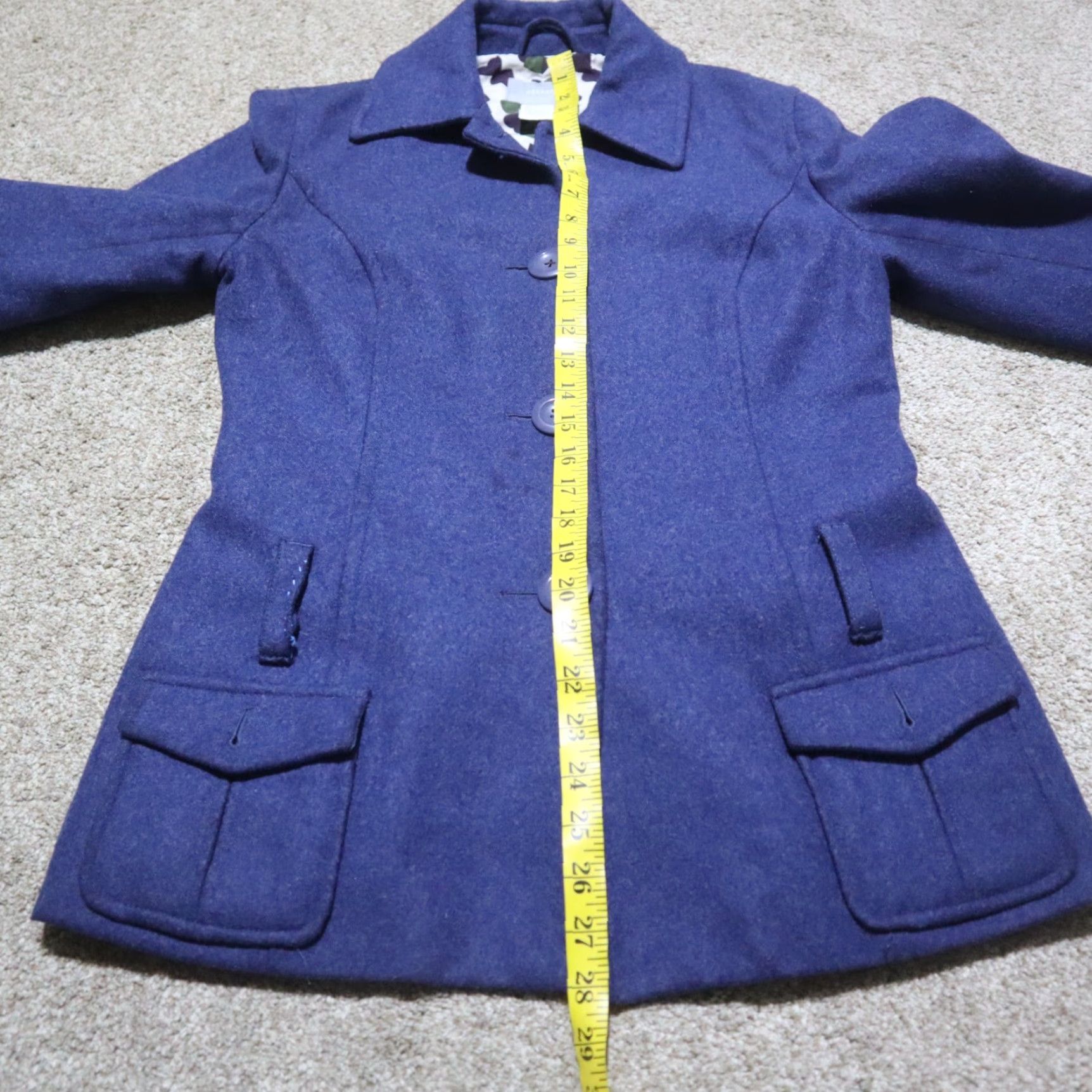 Vintage VINTAGE Delia's Navy Blue Wool Jacket Adult Women M Navy Blue Wool Jacket Lined Coat Size M / US 6-8 / IT 42-44 - 6 Thumbnail