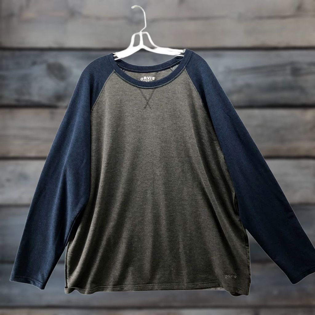 Orvis Orvis T-Shirt Raglan Long Sleeve Mens 2XL Gray Crewneck Active Performance Size US XXL / EU 58 / 5 - 1 Thumbnail