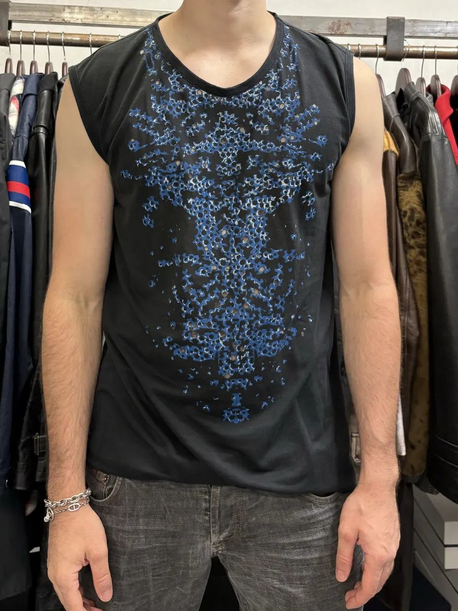 Balenciaga × Designer × Vintage SS2010 Balenciaga Black & Blue Contemporary Tank Top Size US L / EU 52-54 / 3 - 2 Thumbnail