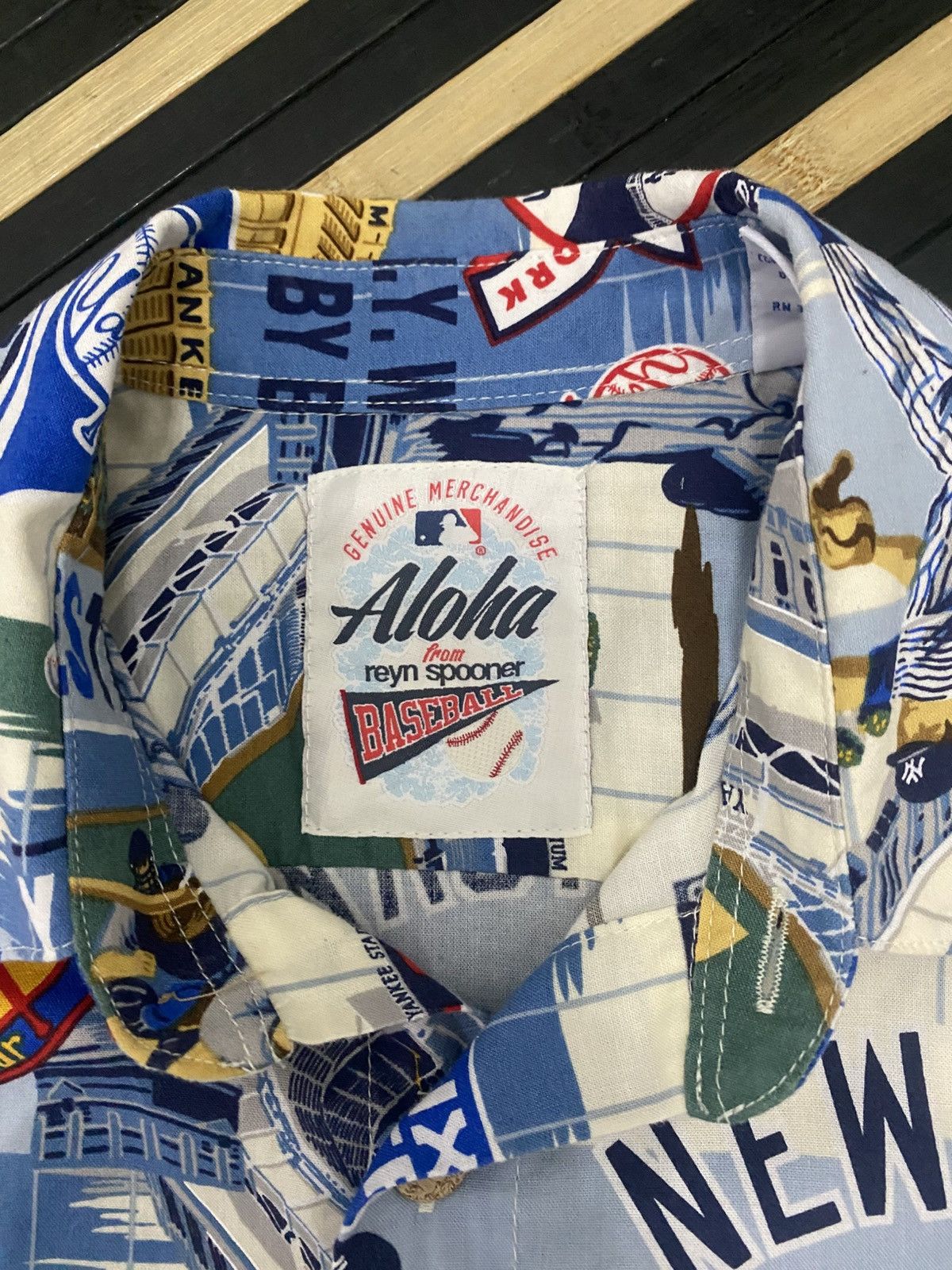 MLB × New York Yankees Rare Vtg New York Yankees Aloha Full Print Cotton Shirt Size US S / EU 44-46 / 1 - 10 Thumbnail
