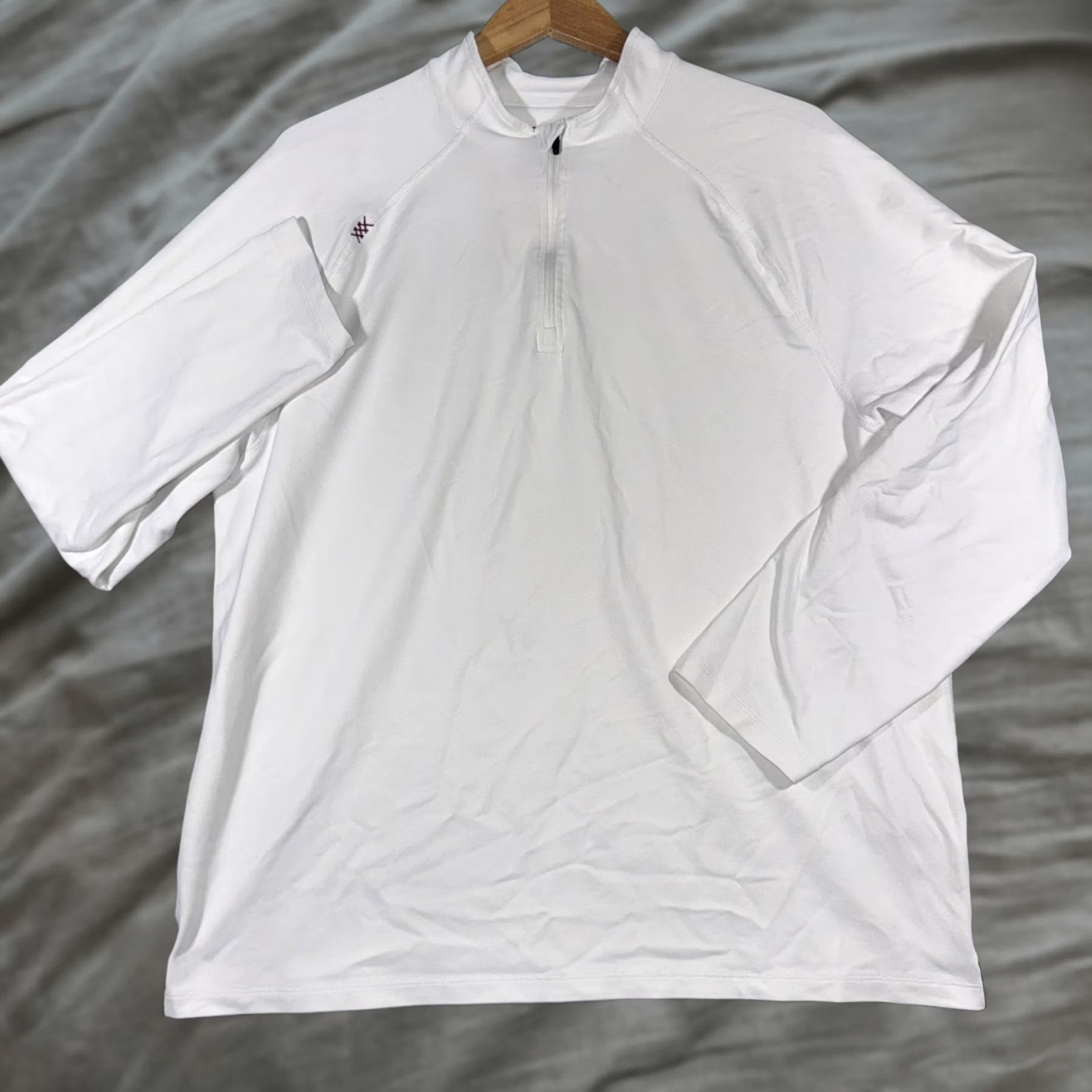 Rhone Rhone Mens XL White Quarter Zip Long Sleeve Pullover Shirt Size US XL / EU 56 / 4 - 1 Thumbnail