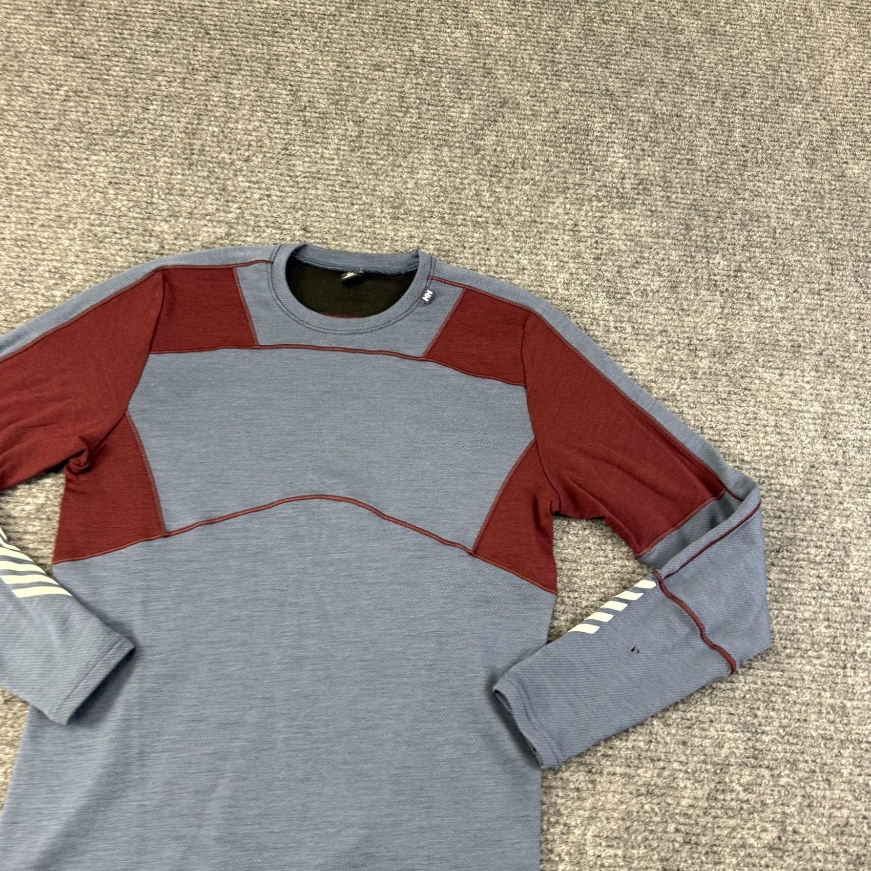 Helly Hansen Helly Hansen Shirt Mens Medium Blue Maroon Long Sleeve Wool Thermal Base Layer Size US M / EU 48-50 / 2 - 2 Thumbnail