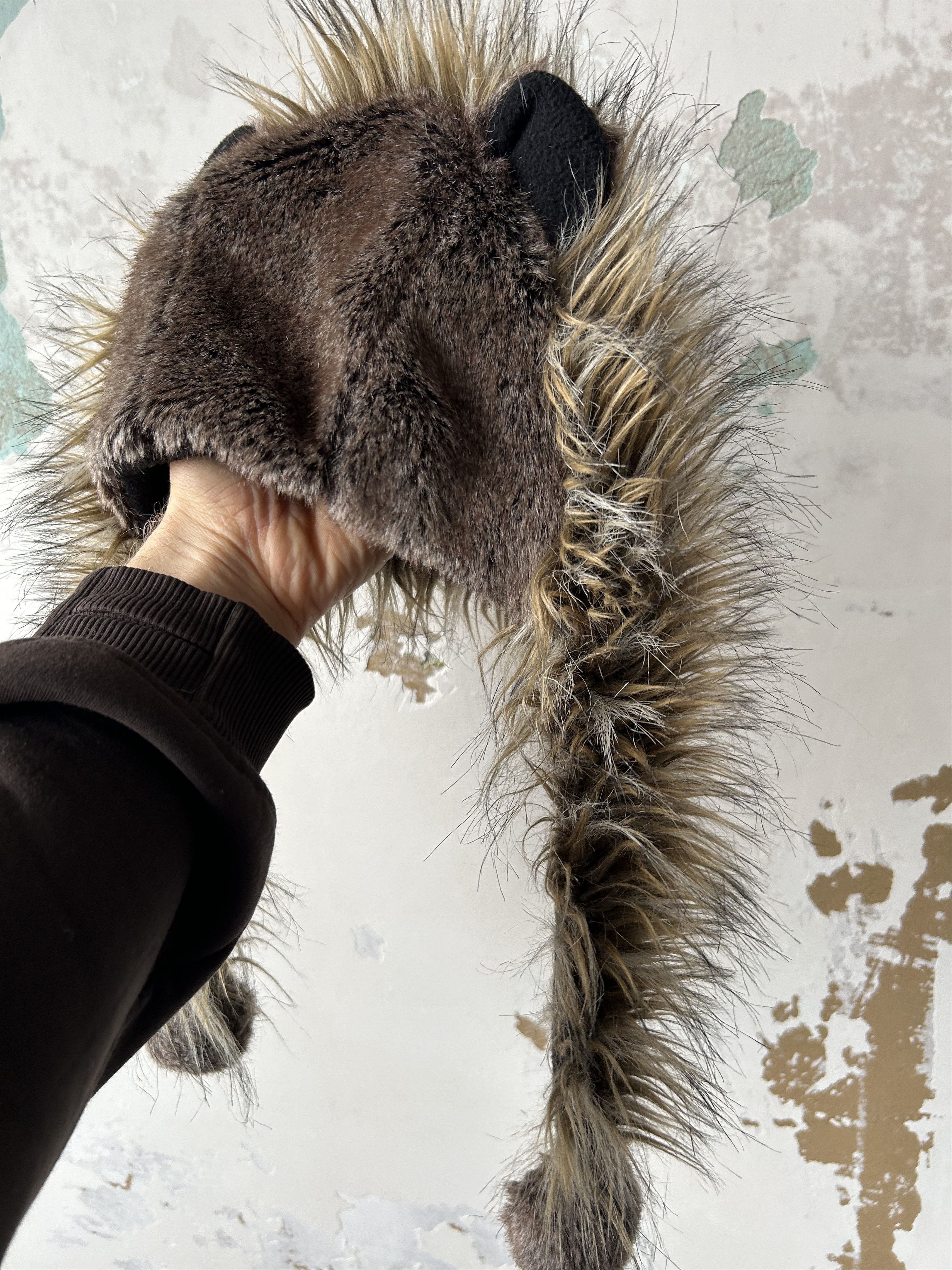 Vintage Ushanka Trapper Hat Furry Mohair Fuzzy Fur Hat Y2K Size ONE SIZE - 5 Thumbnail