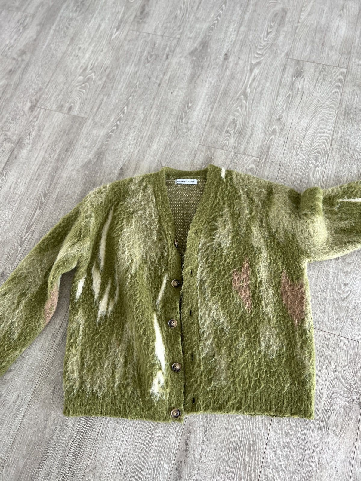 image of No Maintenance “Still” Mohair Cardigan in Green, Men's (Size Medium)