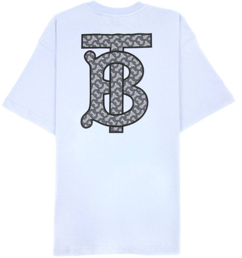 Burberry Back Monogram Motif Cotton Oversized T-shirt Sky Blue Size US XL / EU 56 / 4 - 3 Thumbnail