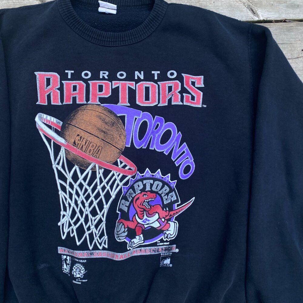 NBA × Vintage Vintage 1994 Waves NBA Toronto Raptors Sweatshirt Hoodie Sw Size US M / EU 48-50 / 2 - 8 Thumbnail