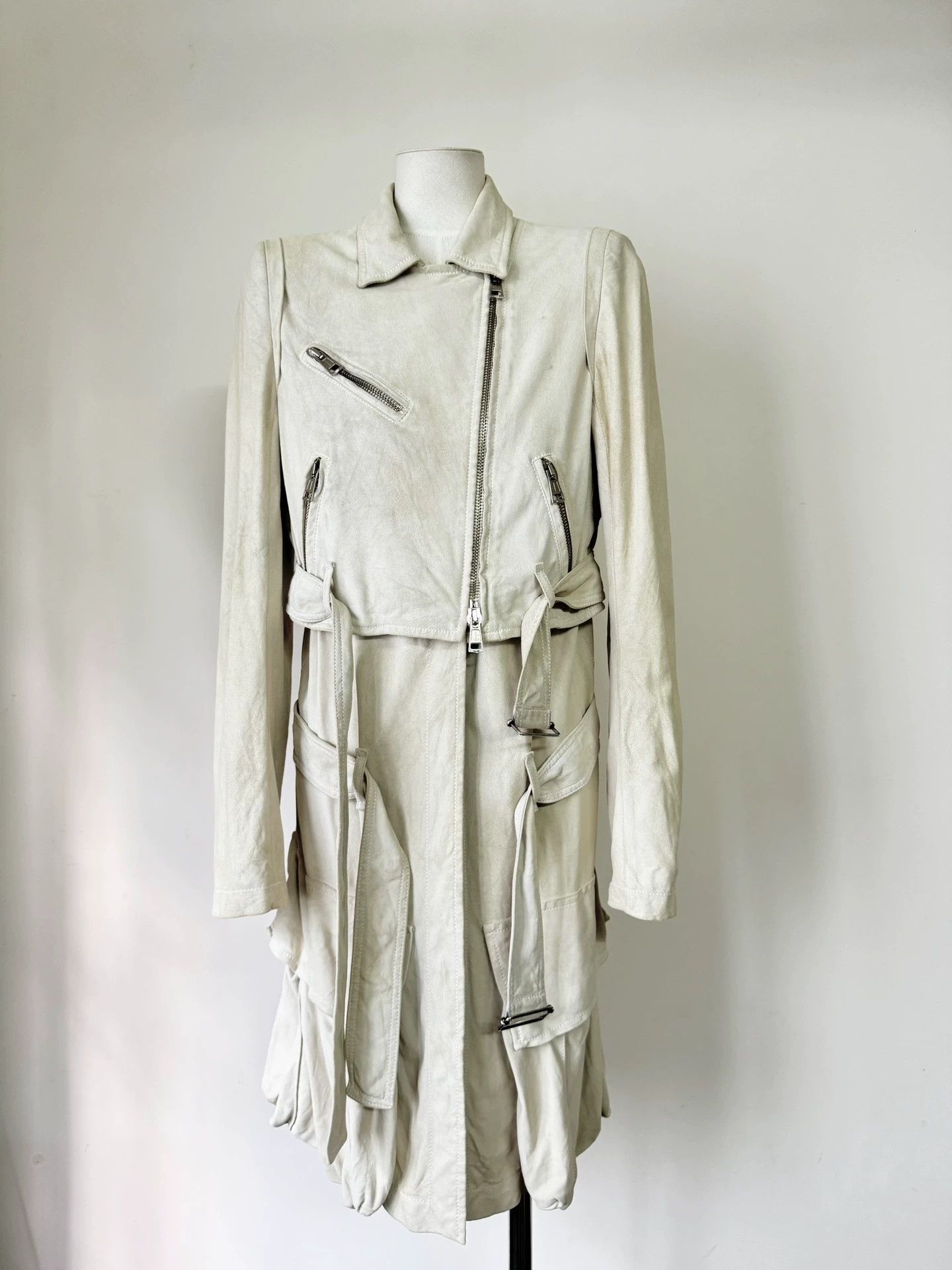 Ann Demeulemeester AnnDemeulemeester 04SS Runway Long Sheepskin Coat 40 White Size S / US 4 / IT 40 - 4 Thumbnail