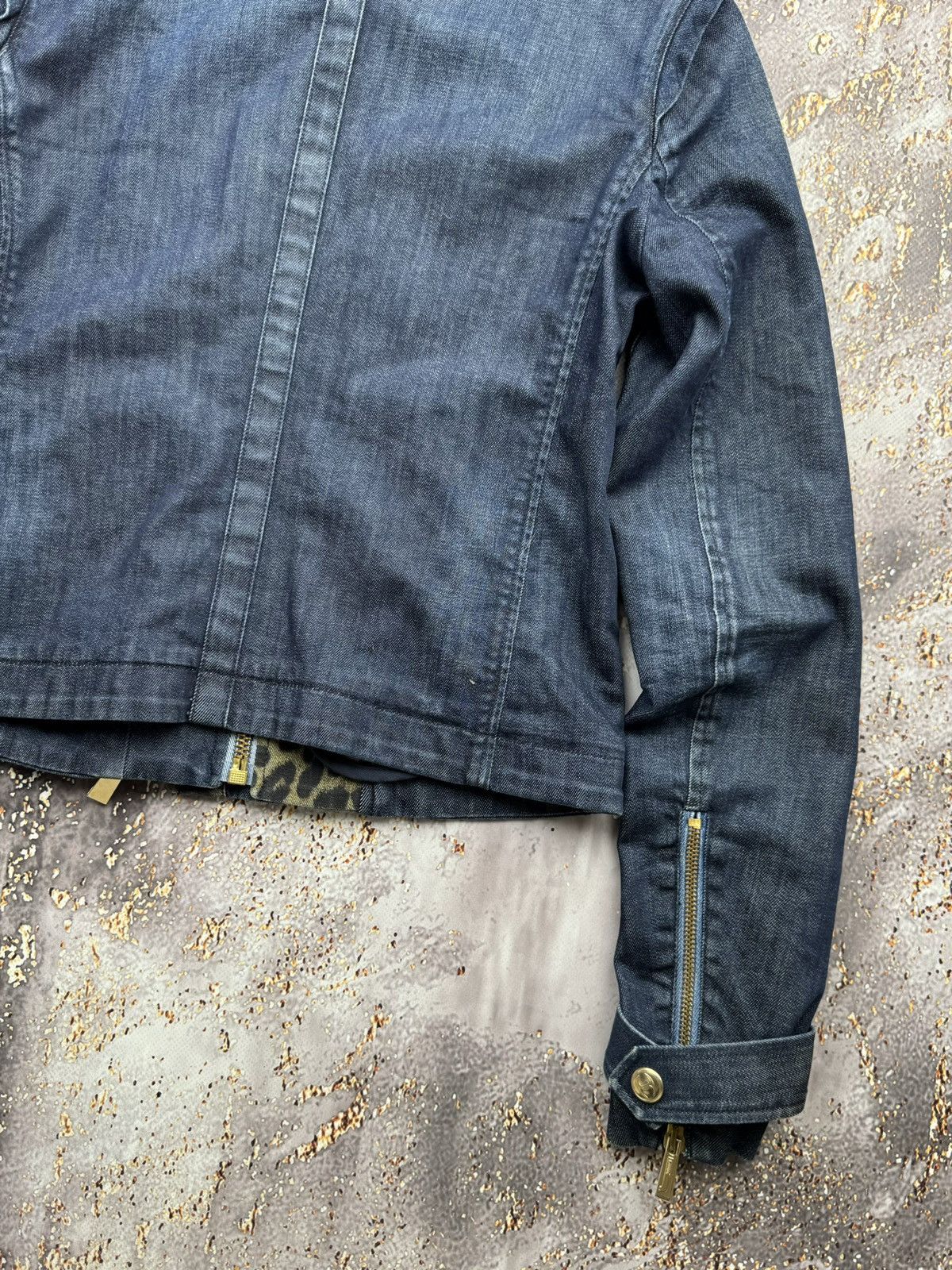 Just Cavalli Denim Asymmetrical Zipped Jacket