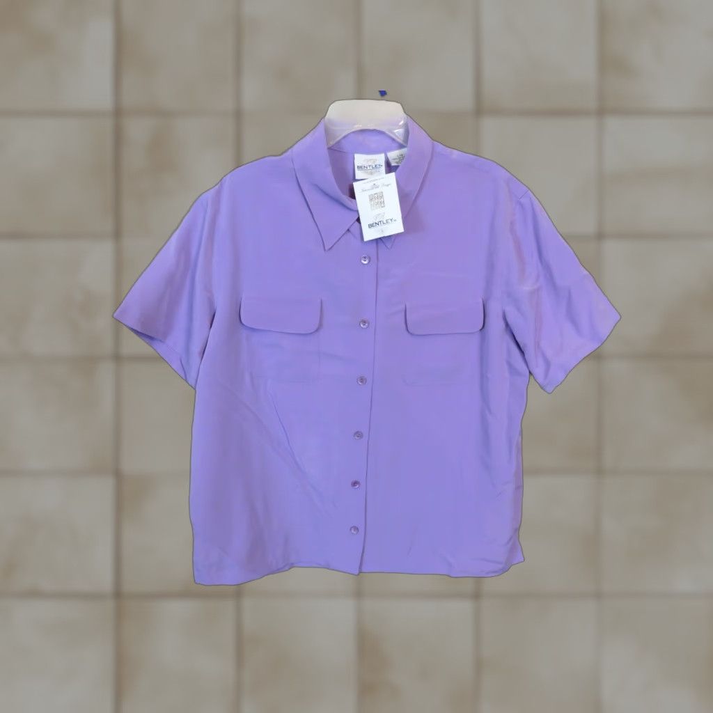 Vintage VINTAGE Bentley Purple Shirt L/XL Regular 1990s NOS with tags Women?Mens? Size L / US 10 / IT 46 - 1 Thumbnail