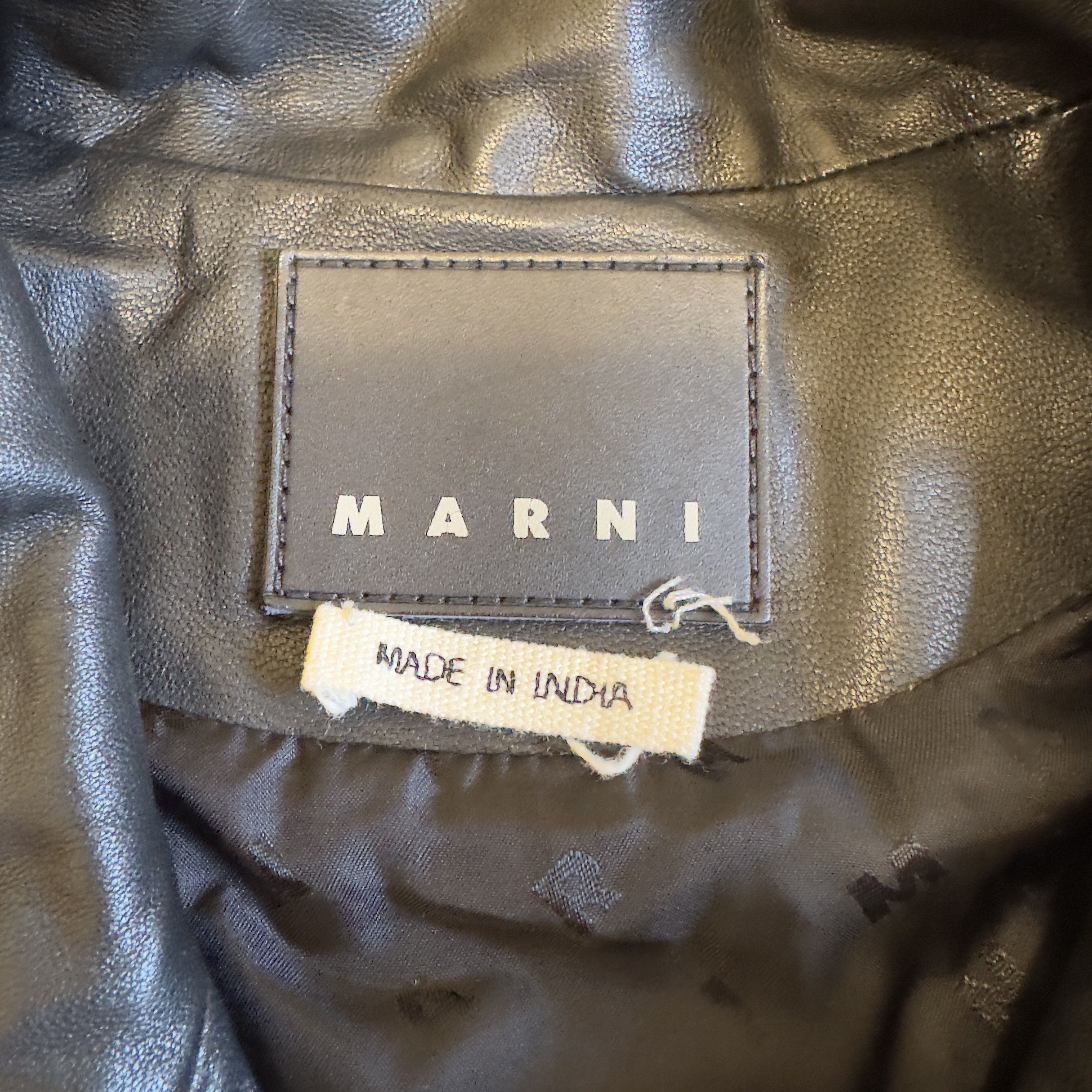 Marni MARNI STRIPED LEATHER TRACK JACKET Size US XL / EU 56 / 4 - 2 Thumbnail