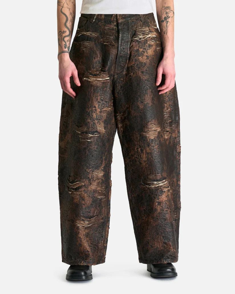 Acne Studios o1s1v1r1oon0825 Distressed Monogram Jeans in Brown Size US 32 / EU 48 - 1 Thumbnail