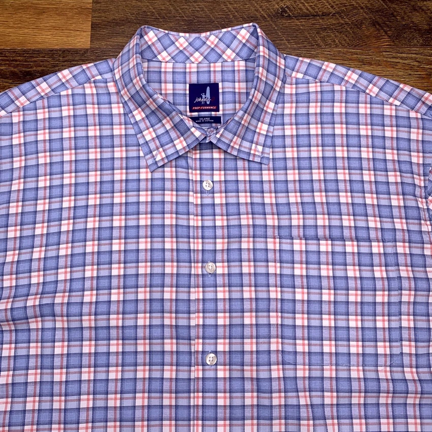 johnnie-O johnnie-O Prepformance Shirt Mens 2XL Blue Plaid Button Up Stretch Shirt Size US XXL / EU 58 / 5 - 5 Thumbnail