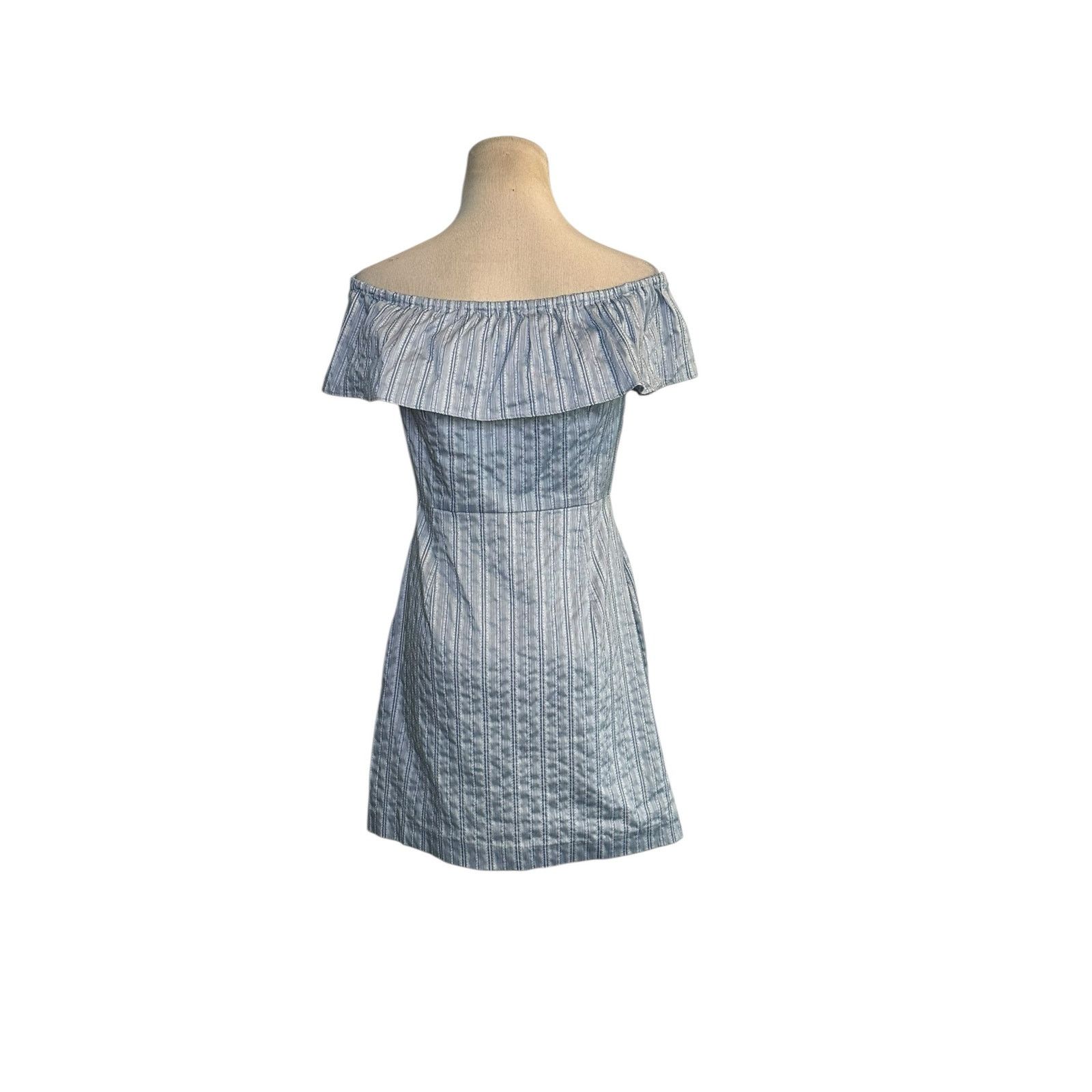 INTERMIX Intermix Ella Off the Shoulder Mini Striped Dress Size Small Size S / US 4 / IT 40 - 11 Thumbnail