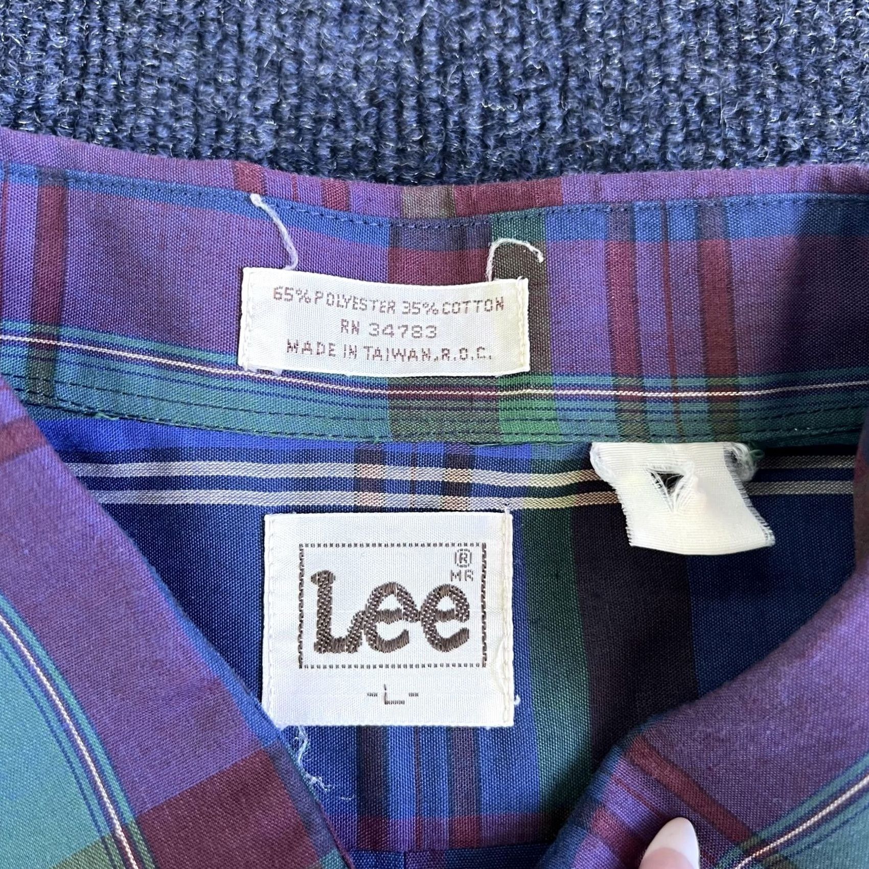 Lee VINTAGE Lee Shirt Mens Large Blue Plaid Long Sleeve Button Down Casual Size US L / EU 52-54 / 3 - 3 Thumbnail