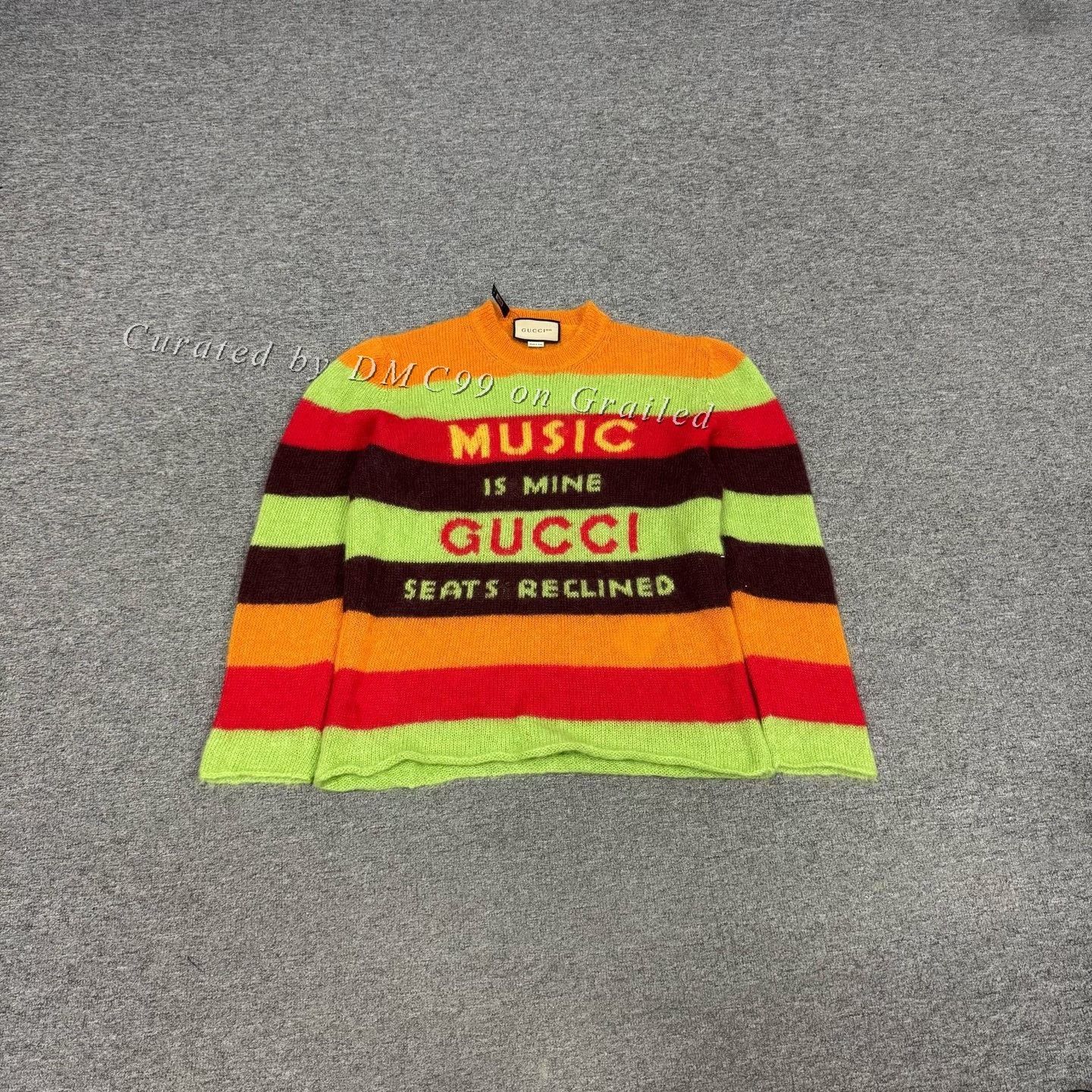 Gucci Gucci Colorful Stripe Letter Mohair Knit Sweater Size US M / EU 48-50 / 2 - 1 Thumbnail