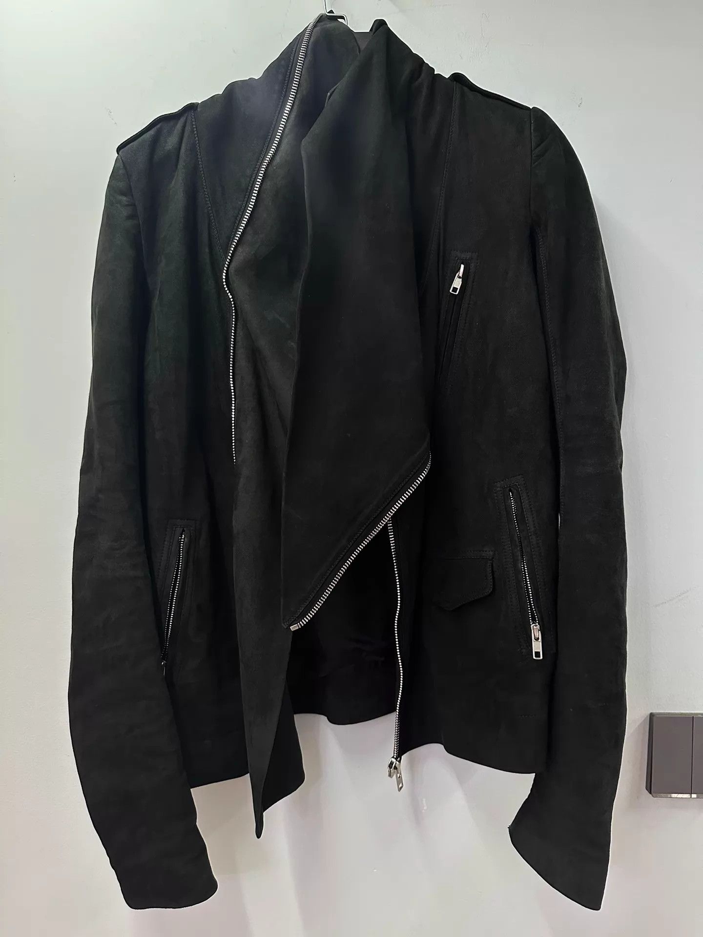 Rick Owens Rick Owens Women's Suede Biker Jacket Size 44 (M) Size M / US 6-8 / IT 42-44 - 1 Thumbnail