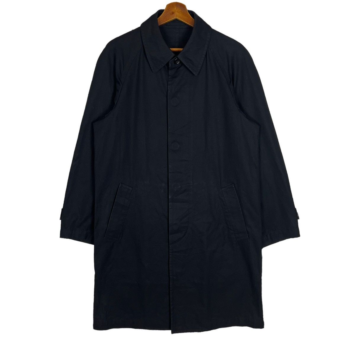 Comme des Garcons Homme Black Cotton Long Coat Size US S / EU 44-46 / 1 - 1 Thumbnail