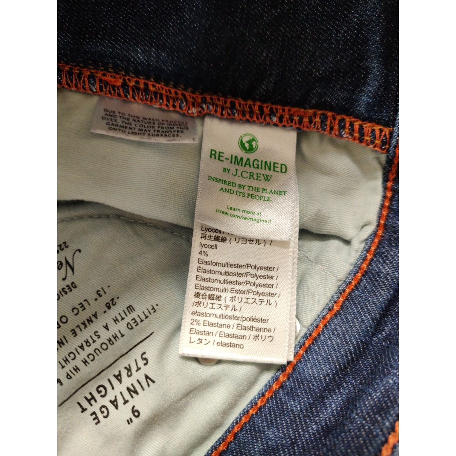 J.Crew VINTAGE J.CREW Jeans Womens 29 Inseam 27 Blue 9" Mid Wash Denim Straight Relaxed Stretch City 90s Womens Size 29" - 6 Thumbnail