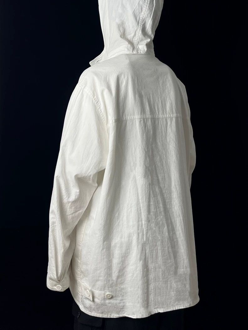 Yohji Yamamoto Yohji Yamamoto 22AW Cotton White Hooded Shirt 2505-Nextarro Size US M / EU 48-50 / 2 - 5 Thumbnail
