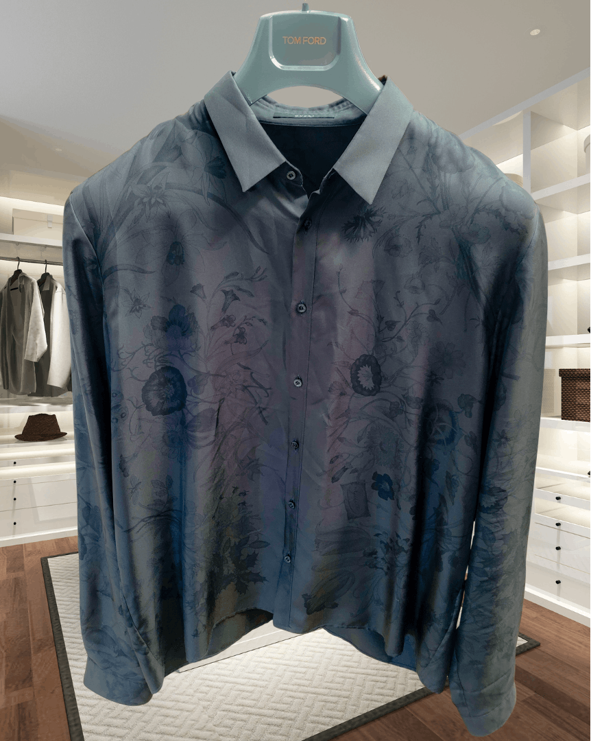 Gucci $1750 Gucci Dark Green Silk Floral Shirt Size US L / EU 52-54 / 3 - 1 Thumbnail