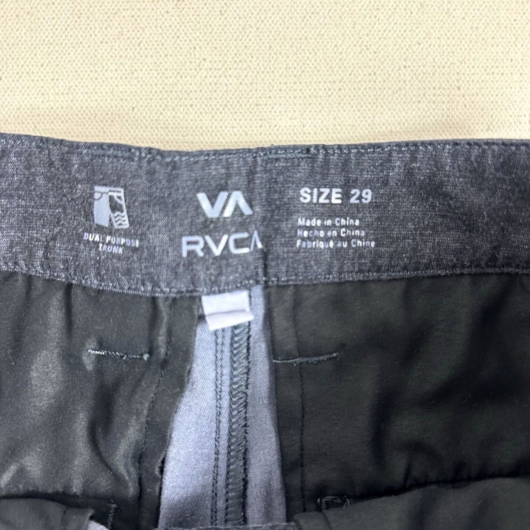 RVCA RVCA Shorts Mens 29 Gray Dual Purpose Chino Hybrid Trunks Flat Front Performance Bermuda Outdoor Pockets Mens Size US 29 - 7 Thumbnail