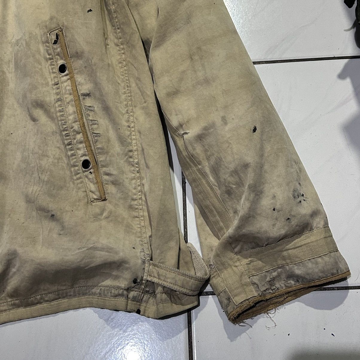 Massimo Osti × Stone Island × Vintage Destroyed worn Stone Island Raso Gommato vtg dutchrope liner Size US XXL / EU 58 / 5 - 6 Thumbnail