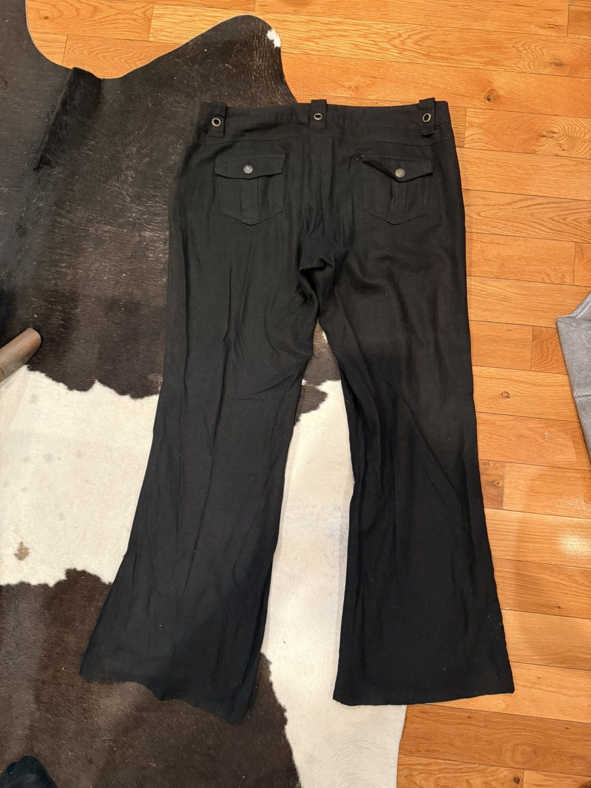 Japanese Brand Boot Cut Low Rise Linen Trousers Size US 36 / EU 52 - 2 Thumbnail