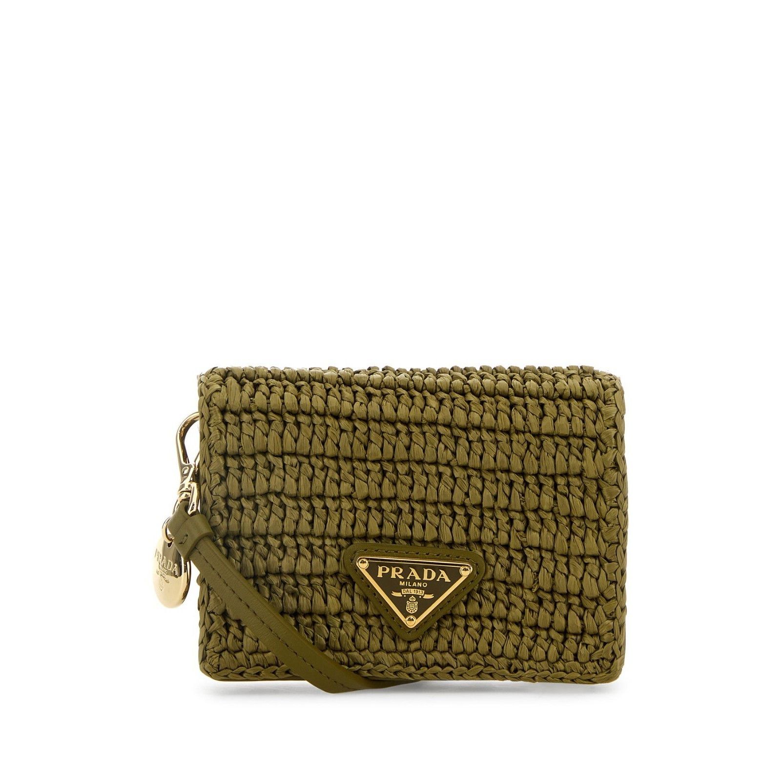 Prada PRADA Olive Green Raffia Card Holder New & Authentic Size ONE SIZE - 1 Thumbnail