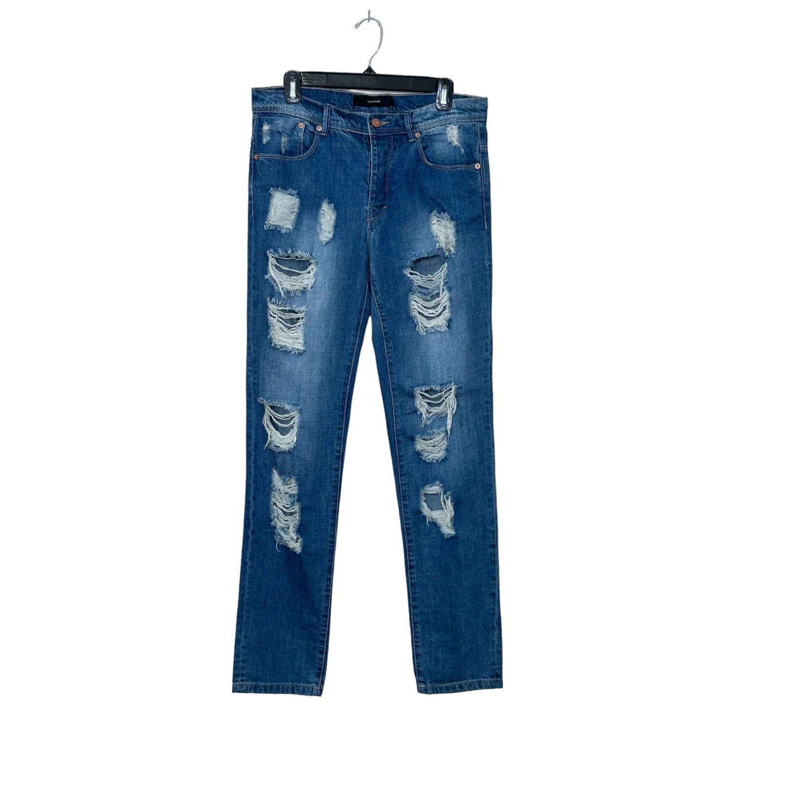 Stampd Stampd blue distressed straight leg jeans size 31 Size US 31 - 9 Thumbnail