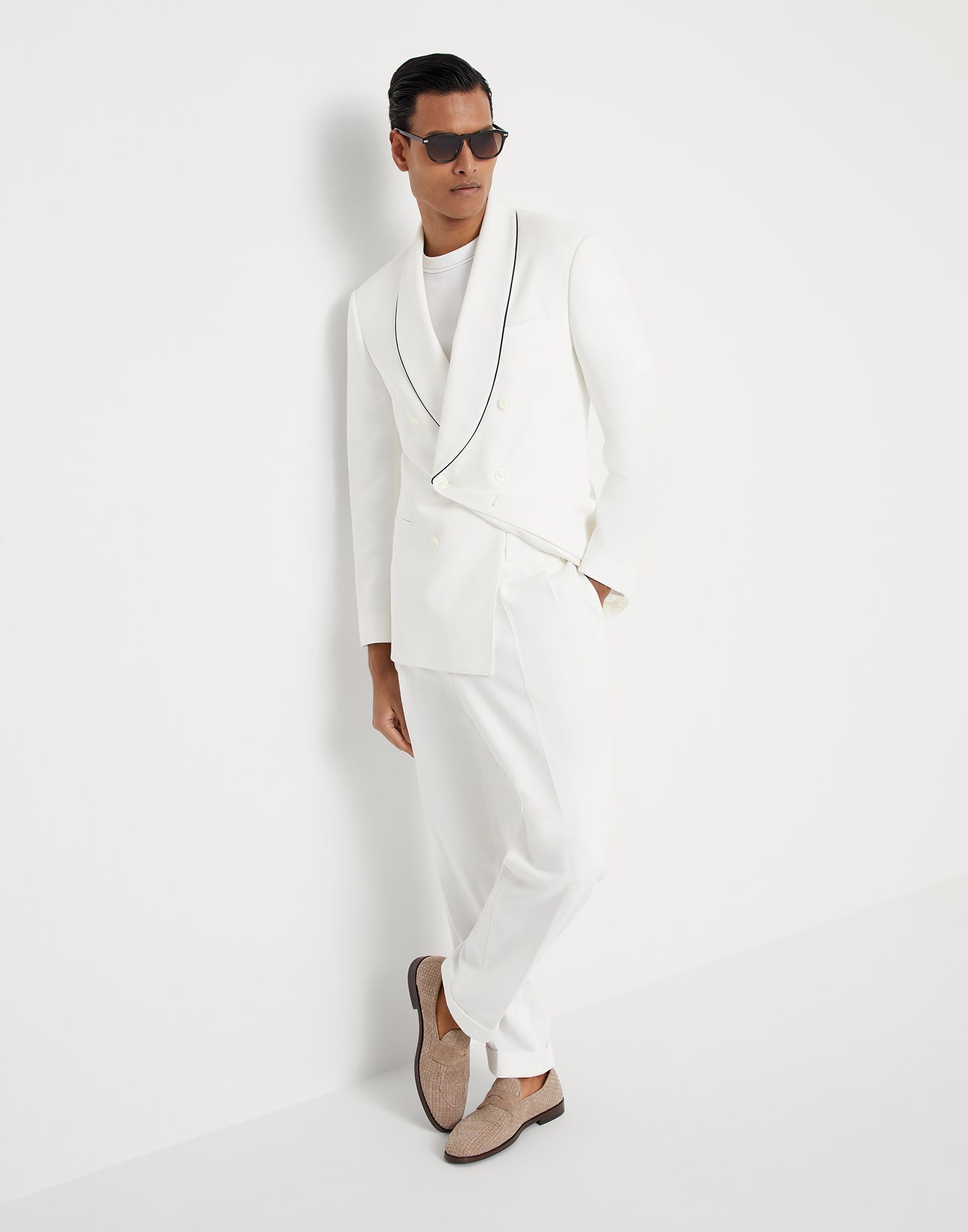 Brunello Cucinelli o1w1db10925 Suit-Type Jacket in White Size US M / EU 48-50 / 2 - 5 Thumbnail