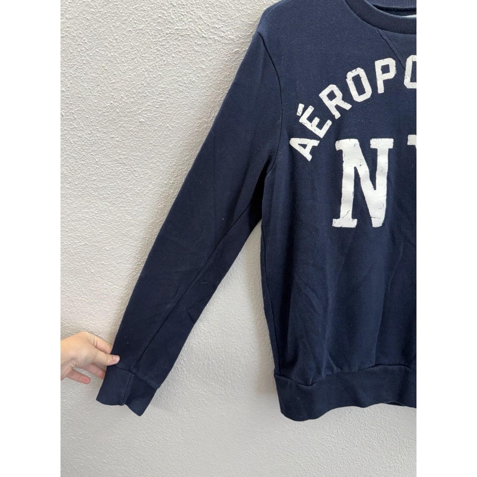 Vintage Aéropostale Sweatshirt Womens Blue Logo Long Sleeve Crewneck XS Size XS / US 0-2 / IT 36-38 - 3 Thumbnail