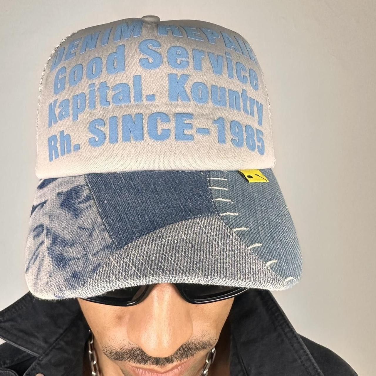 Kapital Denim Repair Shop KAPITAL Kountry Gray Patchwork Hat Size ONE SIZE - 7 Thumbnail