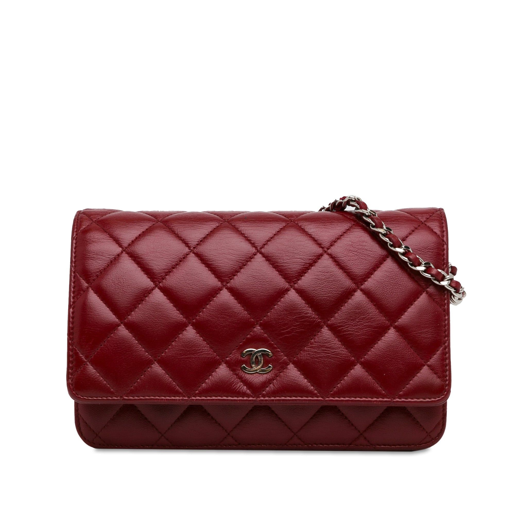 Chanel Chanel Classic Lambskin Wallet on Chain Red Size ONE SIZE - 1 Thumbnail