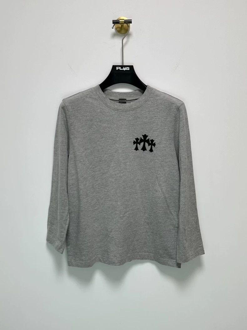 CHROME HEARTS ロングスリーブシャツ　ホワイト/グレー　S Chrome Hearts Chrome Hearts Gray Cross Long Sleeve Shirt-yf | Grailed