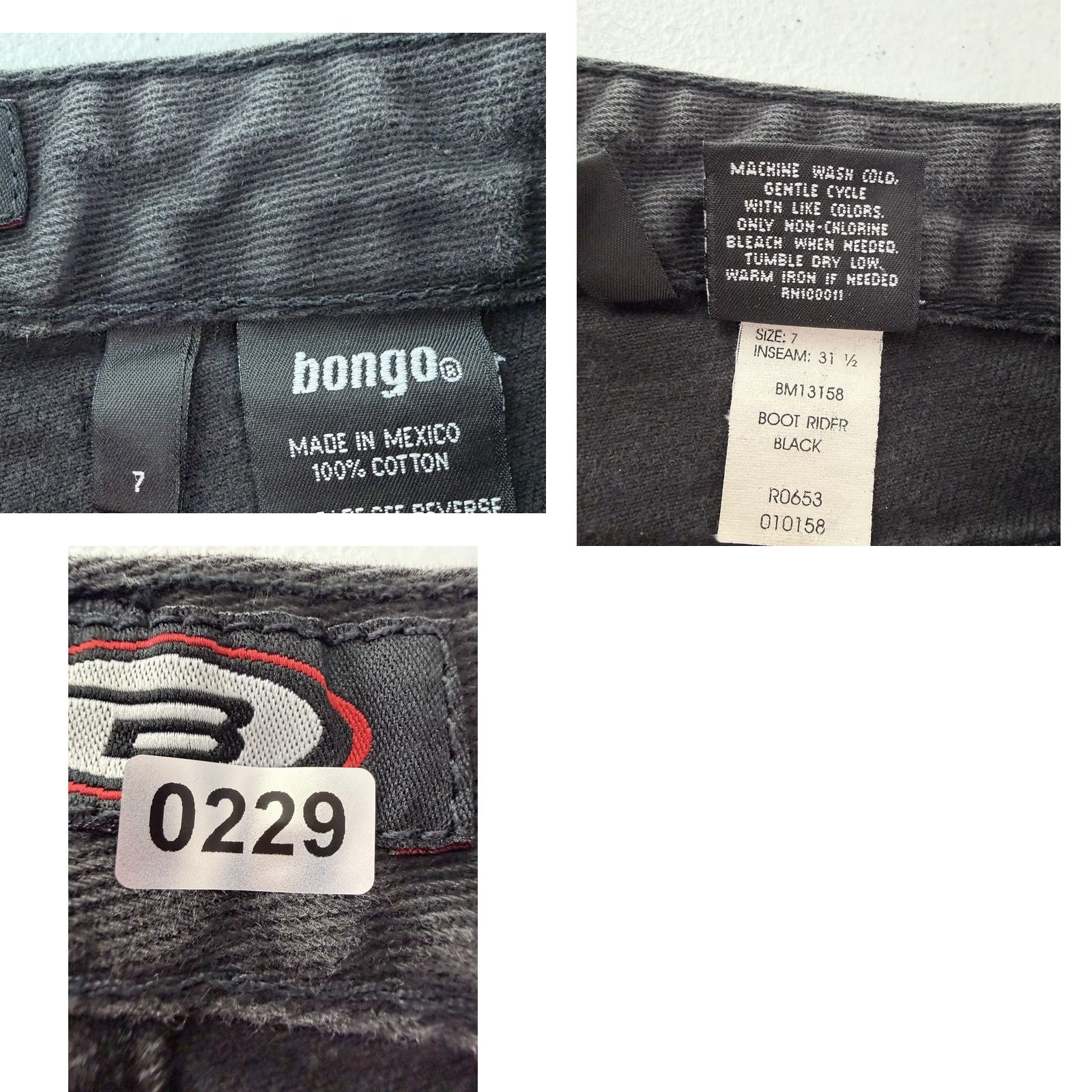 Vintage VINTAGE Bongo Jeans Womens Bootcut 29x31 Black Denim Ribbon Trim 90s Vintage Women Jeans MensWomens Size 29" - 9 Thumbnail
