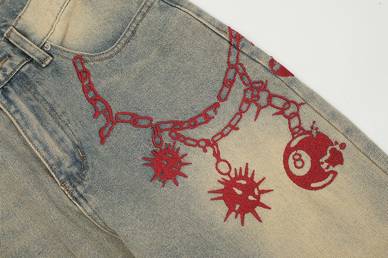 Vintage American retro washed distressed jeans for men Size US 34 / EU 50 - 5 Thumbnail