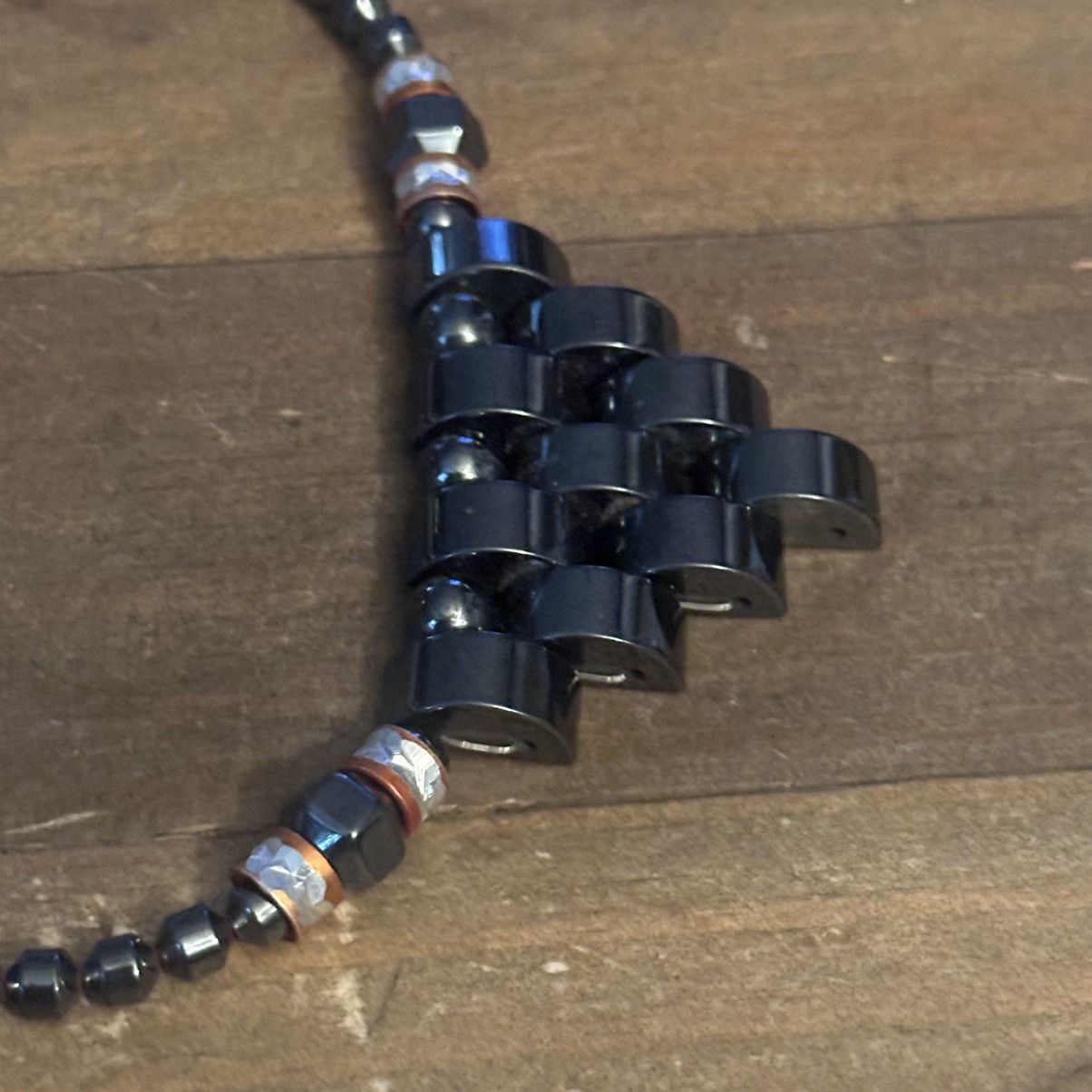 Vintage Vintage hematite basketweave triangle necklace Size ONE SIZE - 4 Thumbnail