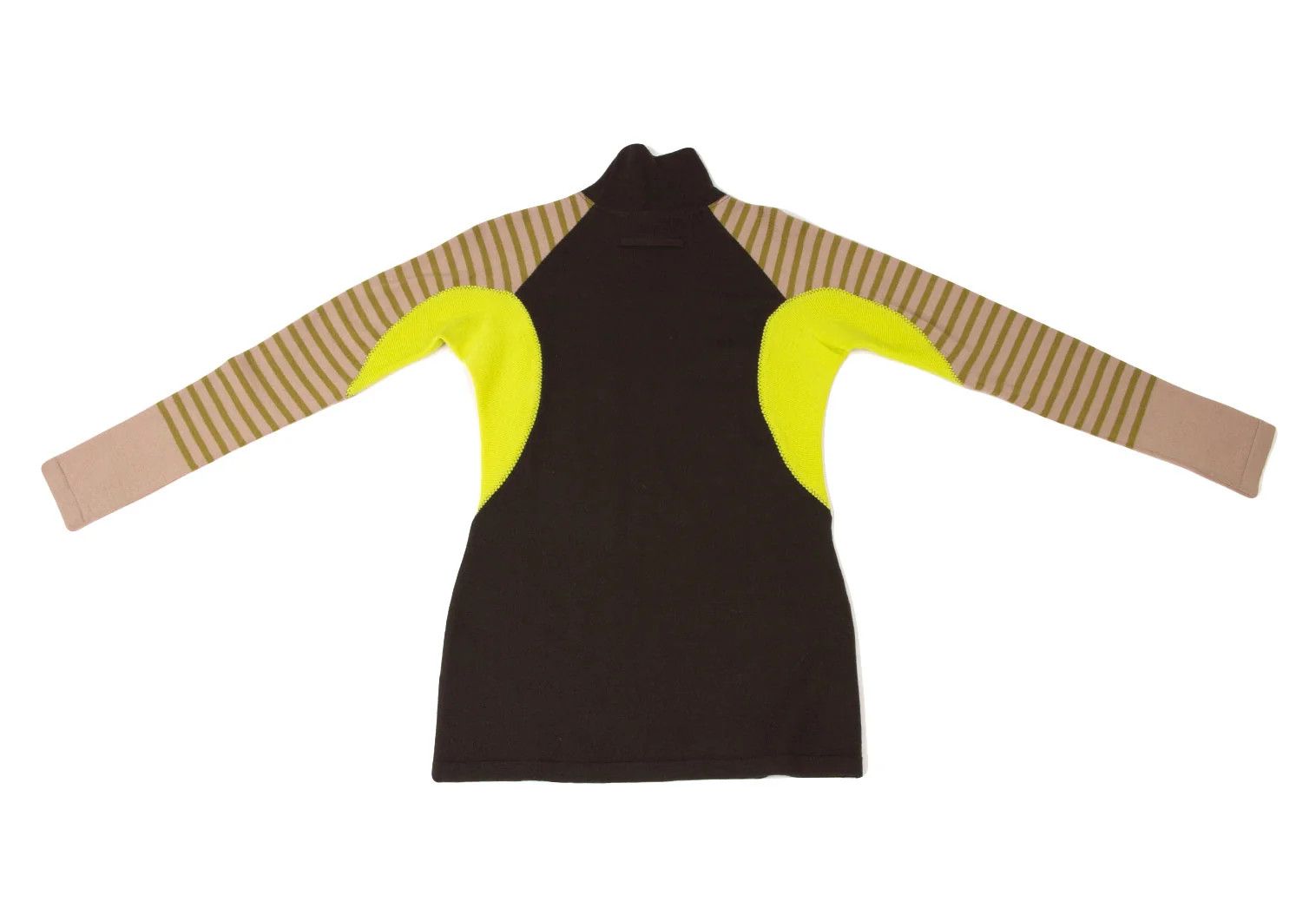 Jean Paul Gaultier High Neck Knit Striped Top in Brown Pink Yellow, Size 44 Size US S / EU 44-46 / 1 - 11 Thumbnail