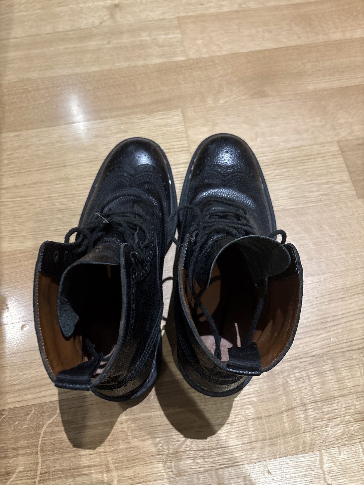 Givenchy Givenchy Lace-Up Leather Wingtip Boots Black Pebbled Leather Size US 10 / EU 43 - 6 Thumbnail