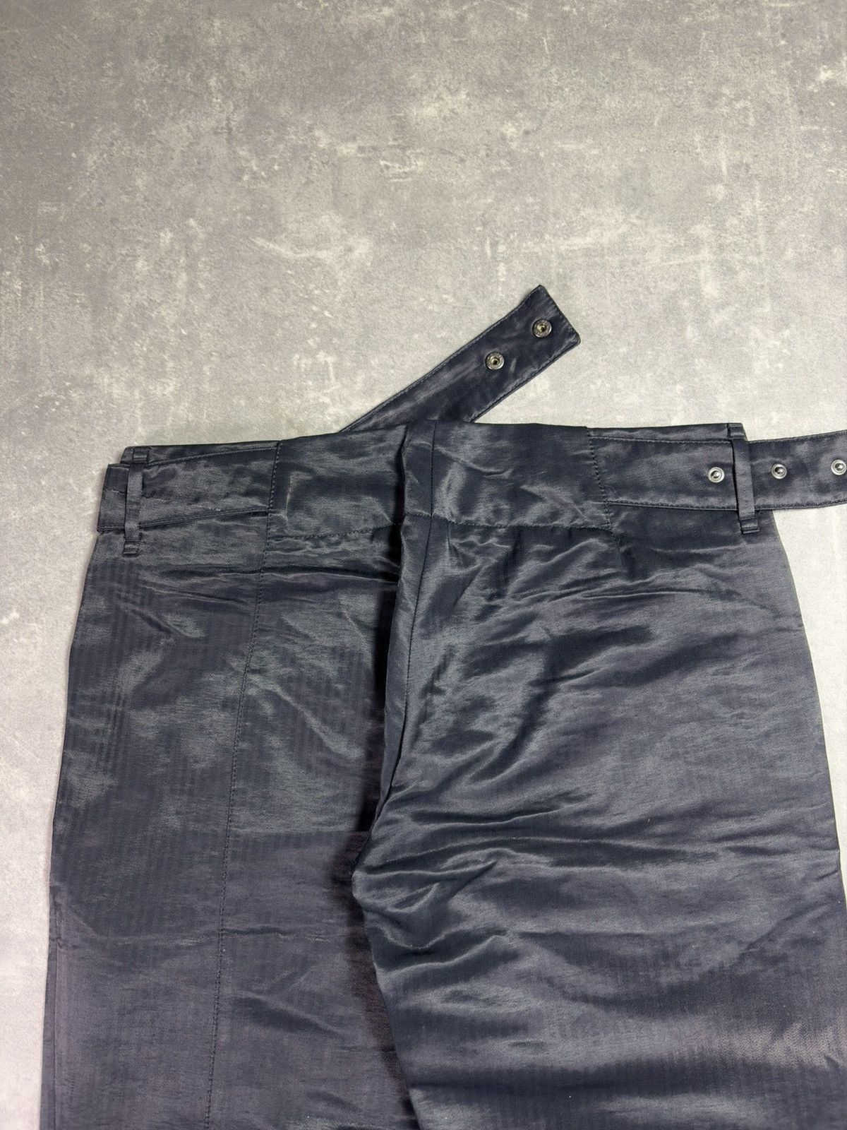 Dirk Bikkembergs 00s Dirk Bikkembergs Wide Leg Striped Belted Pants Flared 48 Size US 32 / EU 48 - 12 Thumbnail