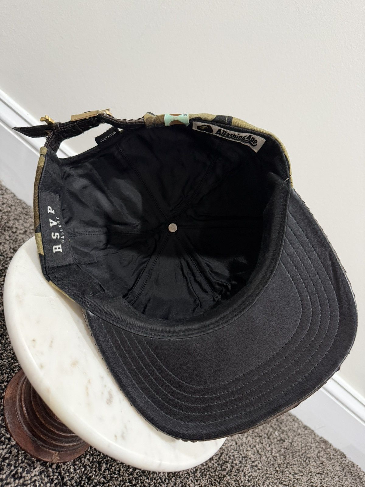Just Don Just Don x Bape RSVP 2015 OG Green Camo Brown Snakeskin Hat Size ONE SIZE - 6 Thumbnail