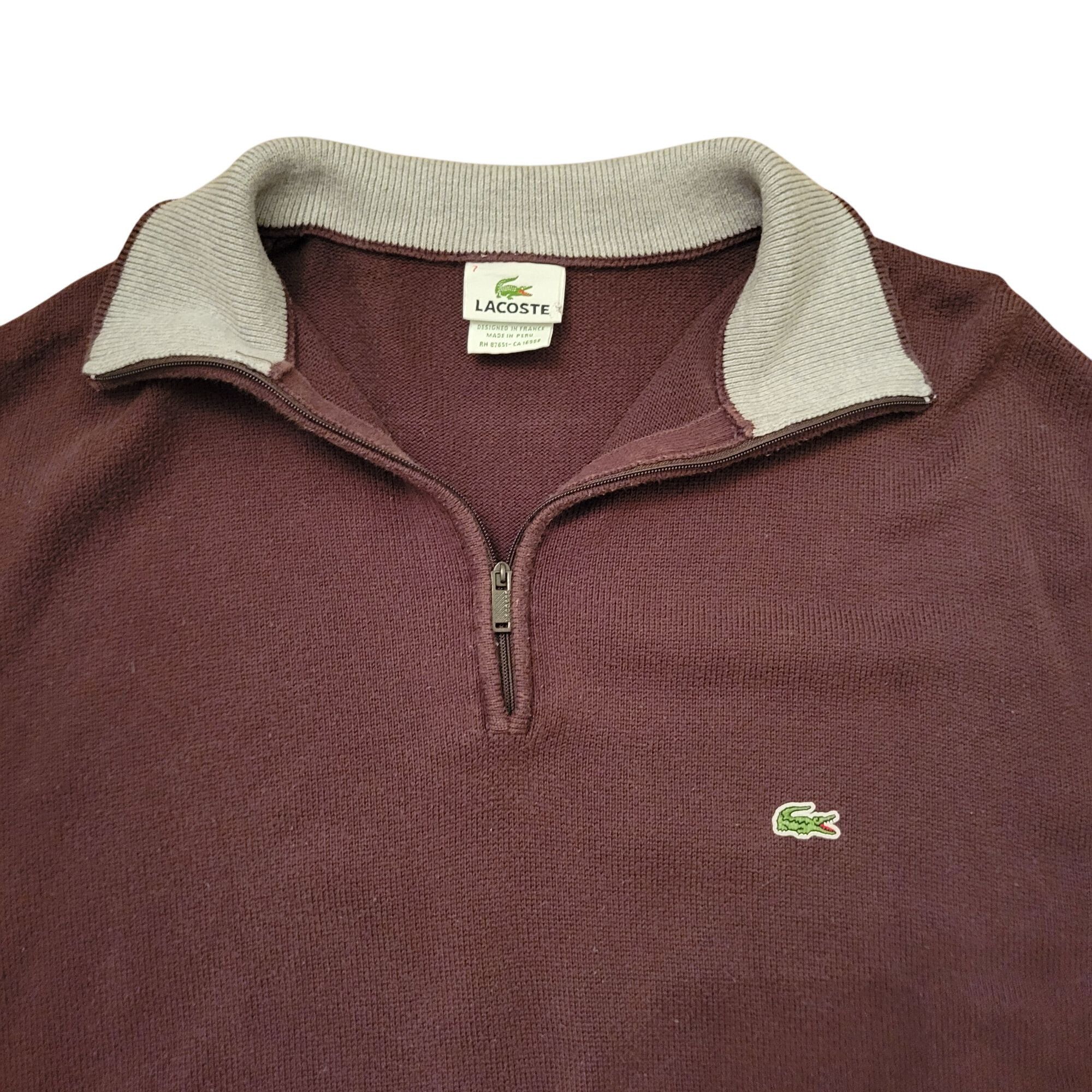 Lacoste Lacoste Quarter Zip Pullover Rugby Polo Sweater 7 Cotton 2XL Size US XXL / EU 58 / 5 - 3 Thumbnail