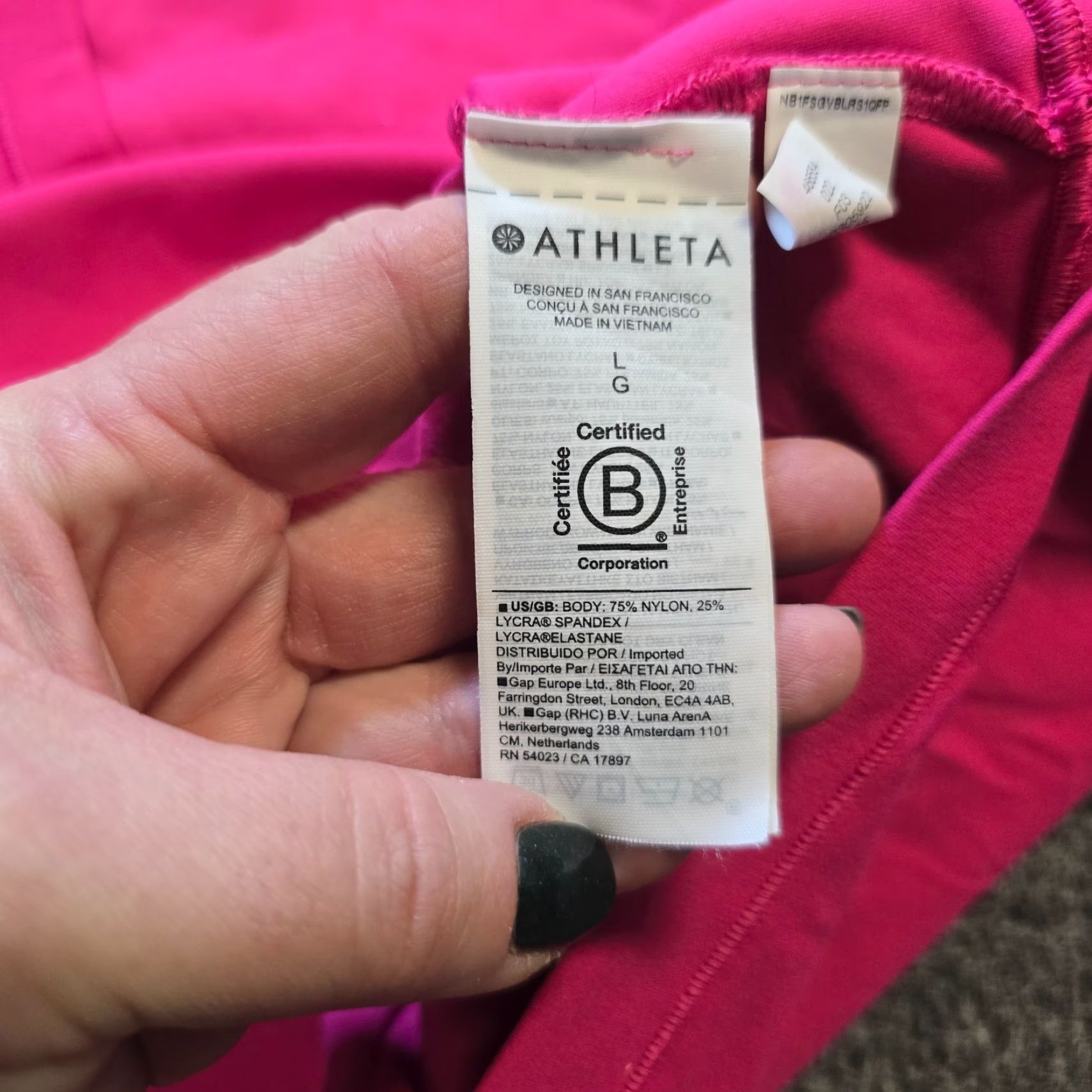 Athleta Athleta Top Women L Pink V Neck Cropped Long Sleeve Performance Workout Shirt Size L / US 10 / IT 46 - 7 Thumbnail