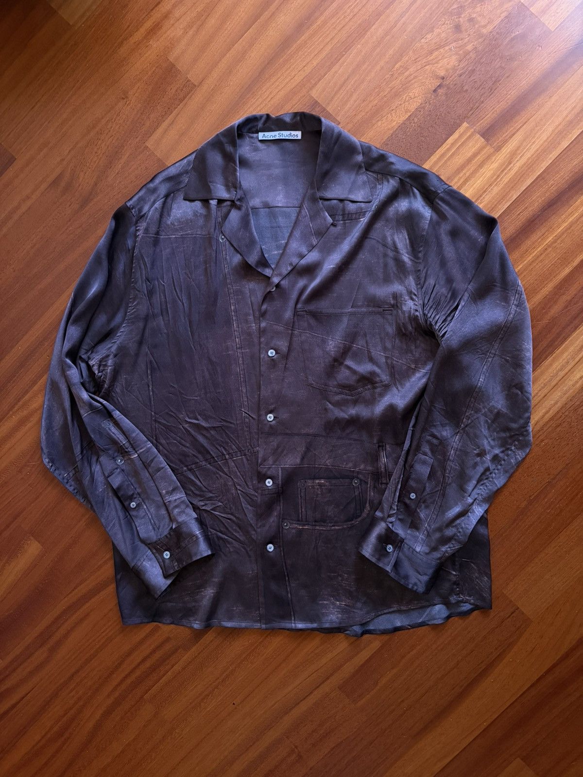 Acne Studios Acne Studios Trompe L’Oeil Print Button Up Shirt Size US S / EU 44-46 / 1 - 1 Thumbnail
