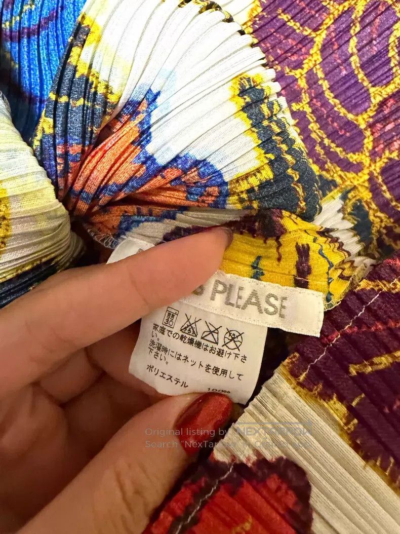 Issey Miyake Issey Miyake Vintage Purple Printed Top Size L / US 10 / IT 46 - 2 Thumbnail