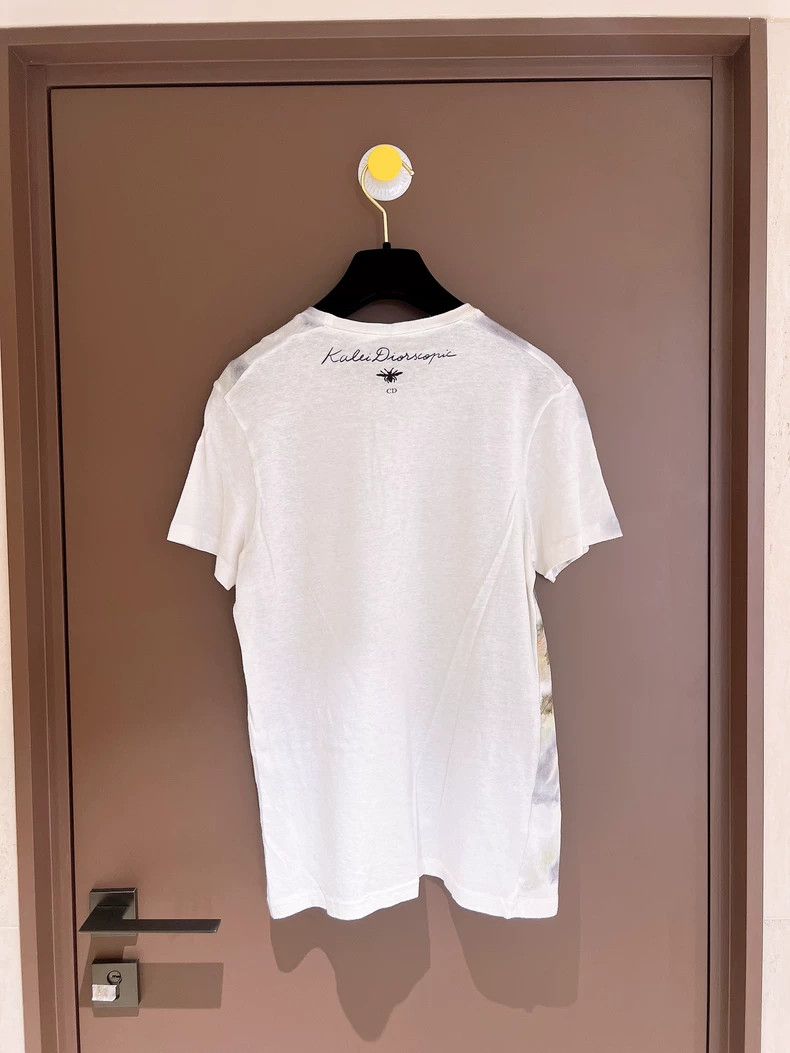 Dior Dior White classic tie-dyed printed cotton linen short-slee Size M / US 6-8 / IT 42-44 - 2 Thumbnail