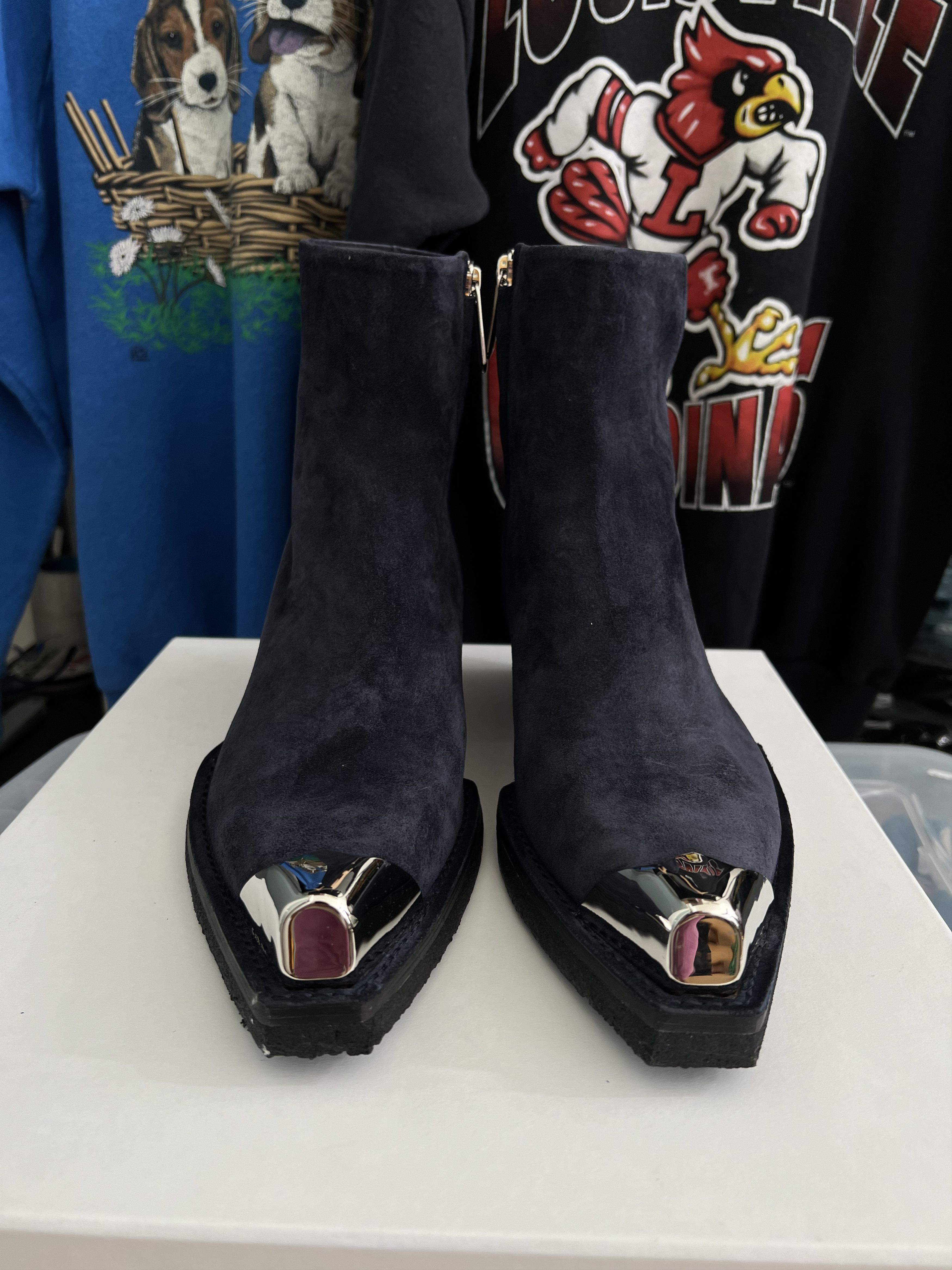 Calvin Klein 205W39NYC Metal Tip Cowboy Boots suede Size US 9.5 / EU 42-43 - 8 Thumbnail